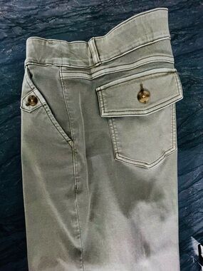 SPANX Wide Leg Utility Pants in Olive Green